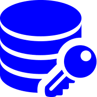 icon data encryption blau