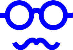 Schnauzbart mit Brille kluger Lehrer
